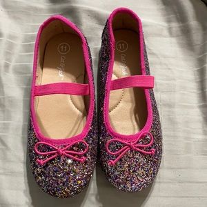 Cat and Jack size 11c girls sparkly slip on shoes